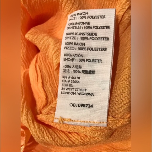 Free People Home Again Cami Size Medium Orange Lace Tank Top New with Tags - Picture 10 of 11